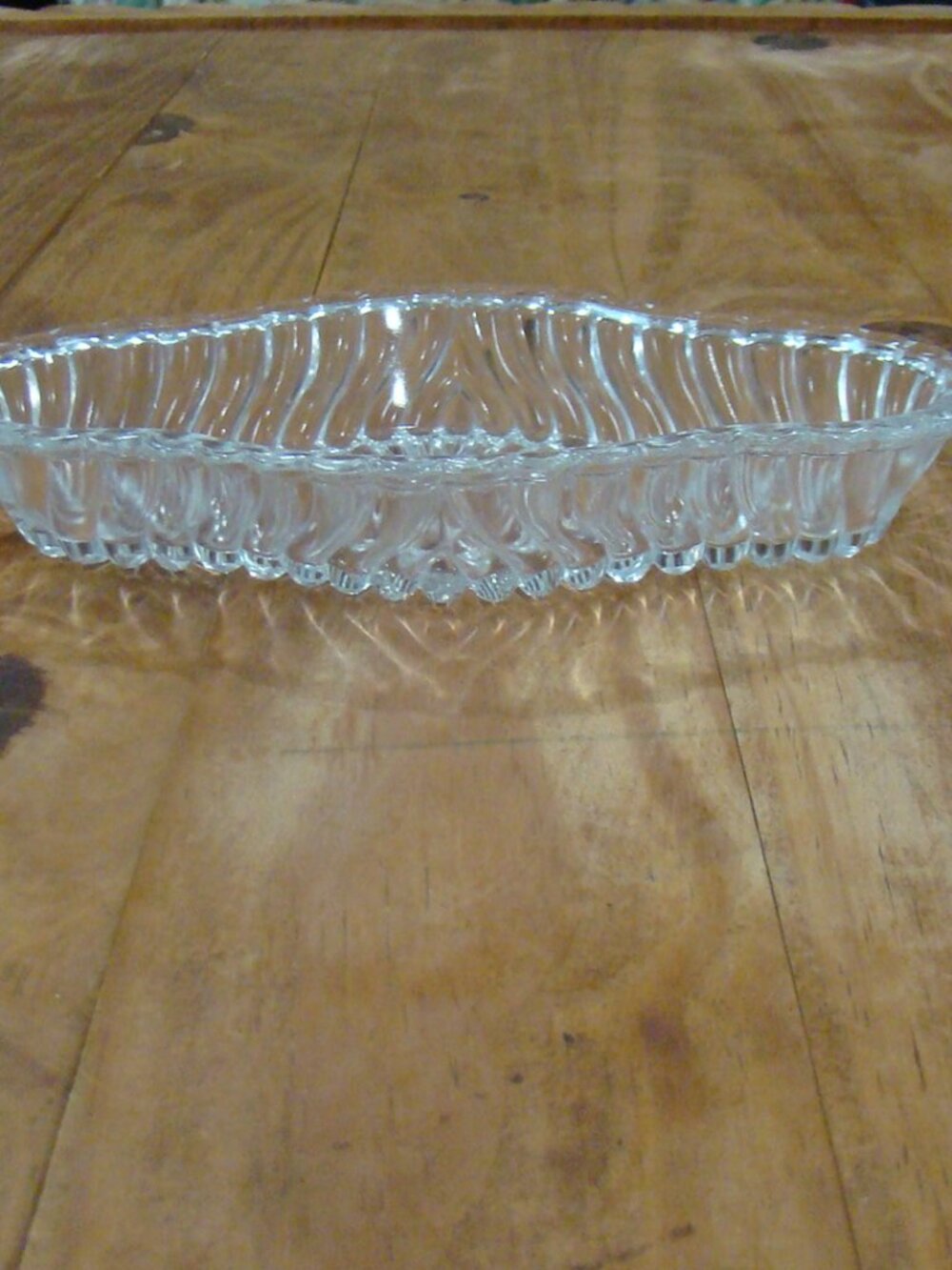 Vintage Clear Pressed Glass Candy Dish